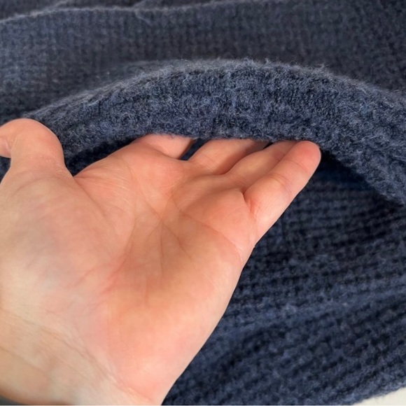 Madewell Chunky Cardigan Sweater Large Blue Open Front Alpaca Wool. EUC!! 🦙🧶 - Picture 9 of 9